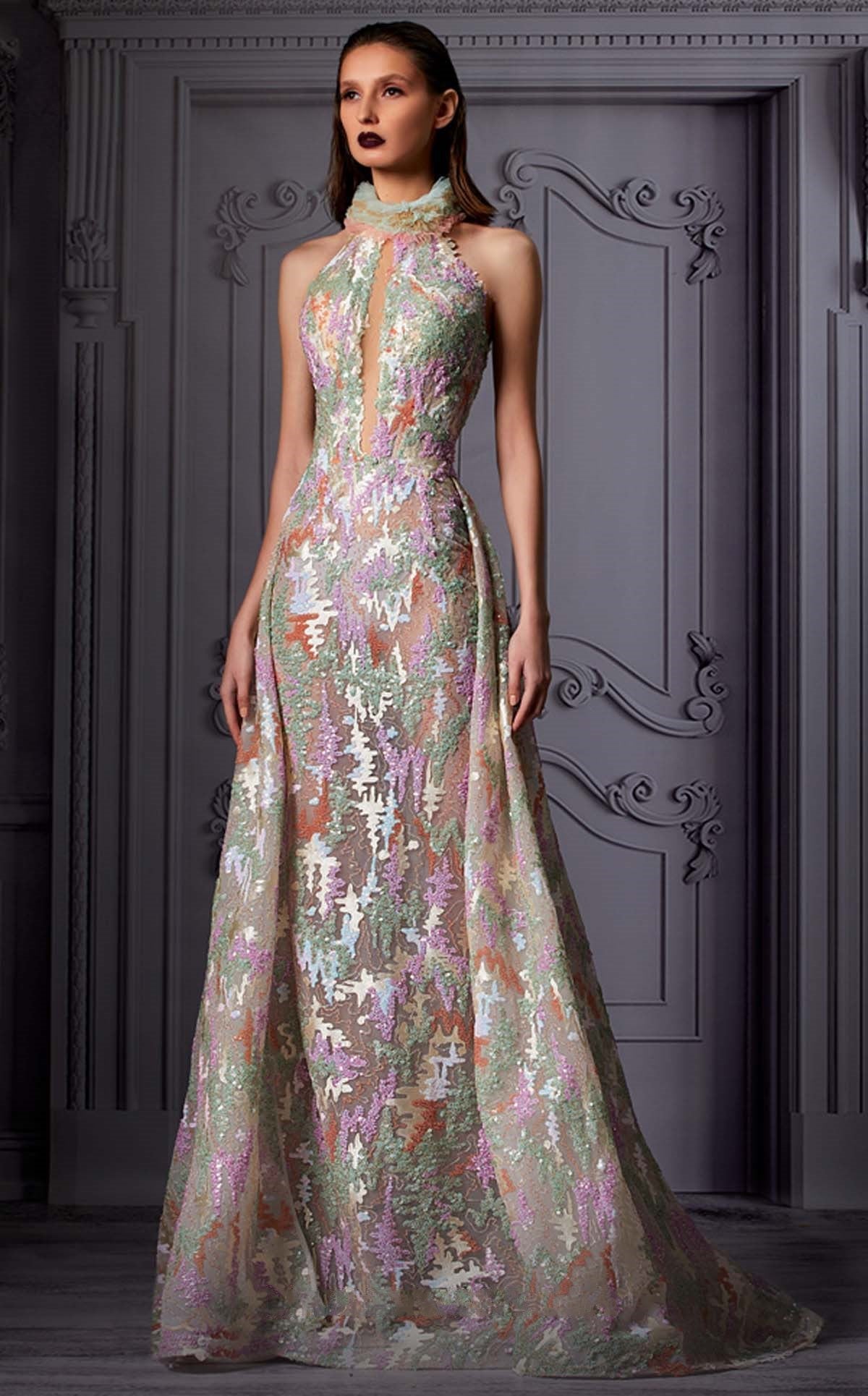 Sleeveless High Neck Gown