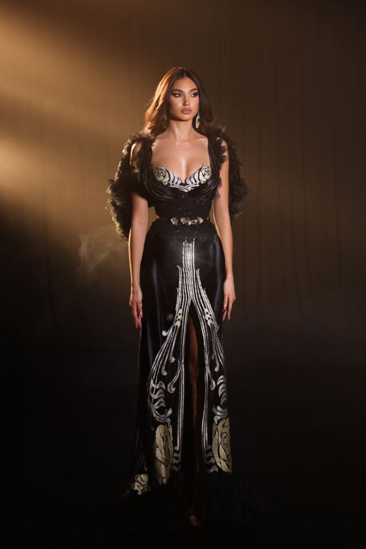 Floral Velvet Gown