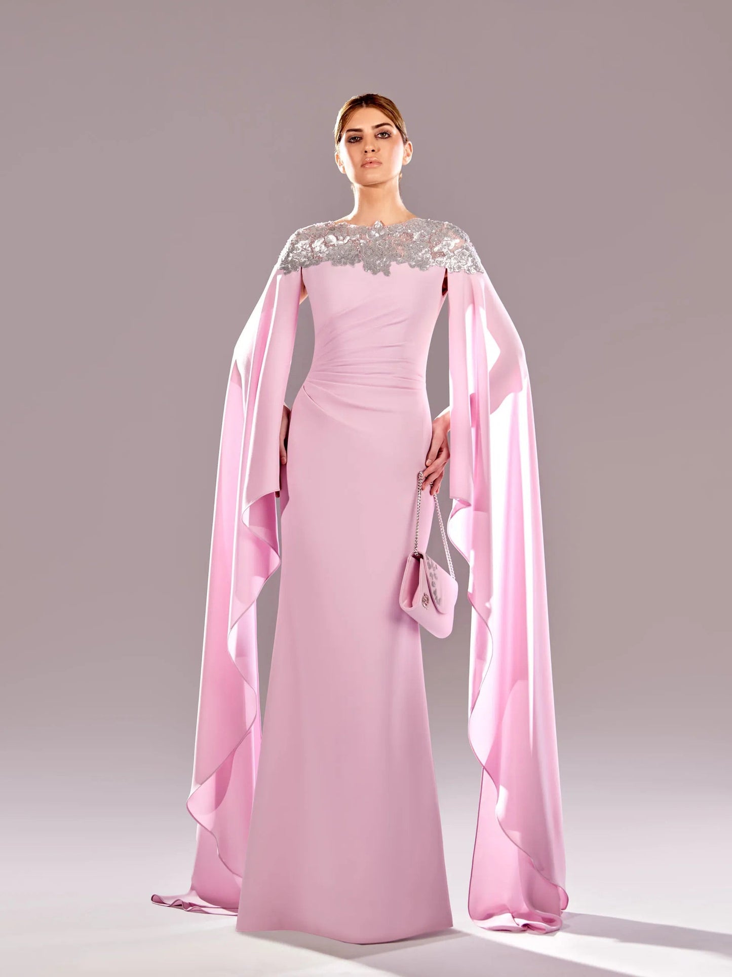 Draped Long Sleeve Dress