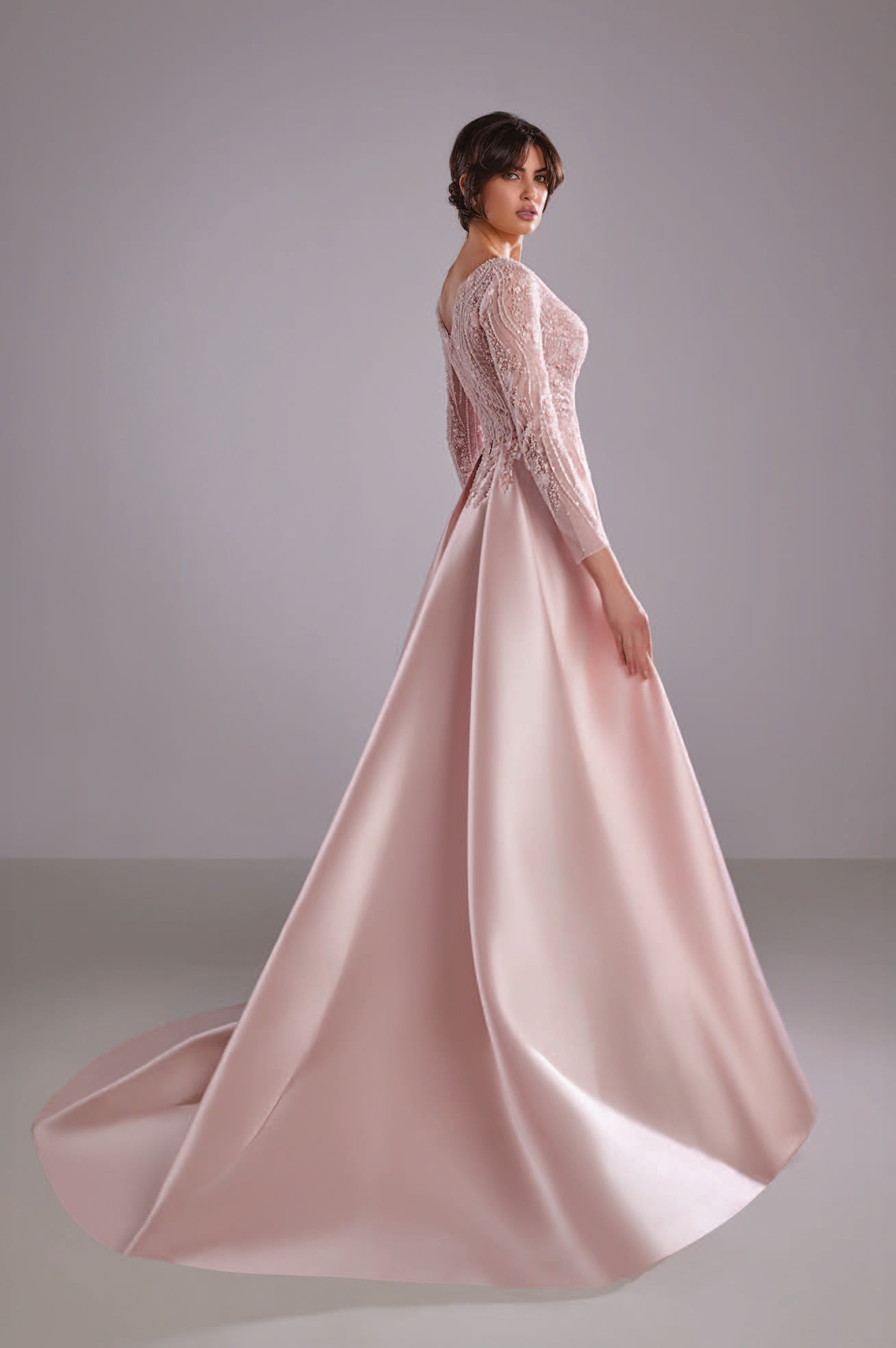 Embroidered Mikado Dress