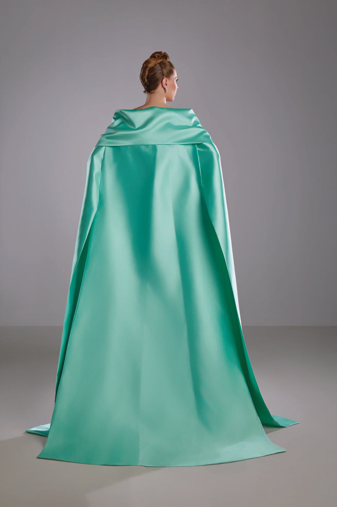 Cape Mikado Dress with Lace