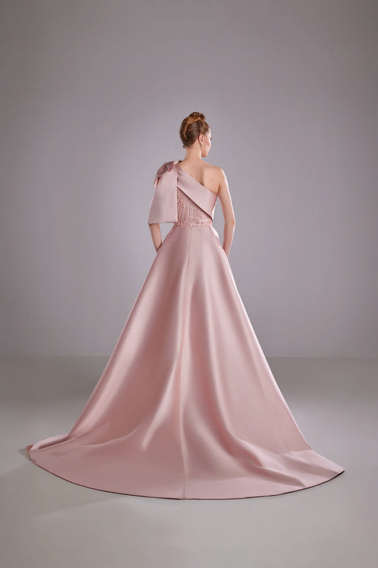 Beaded and Embroidered Mikado Gown