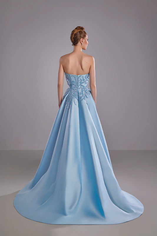 Mikado Dress with Embroidered Bodice