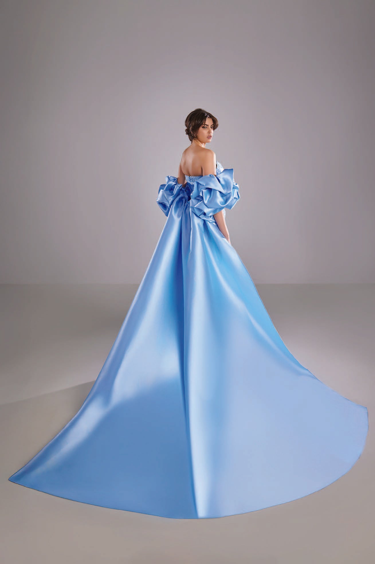 Beaded and Embroidereed Mikado Gown