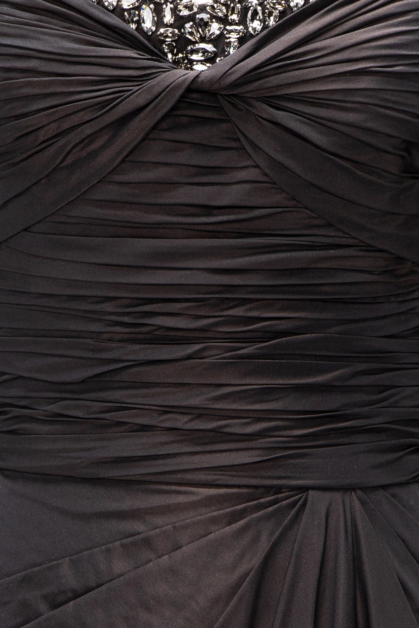 Off-Shoulder Draped Scuba Gown
