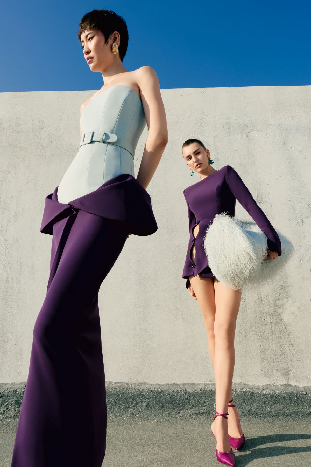 Structured Peplum Two-Tone Dress