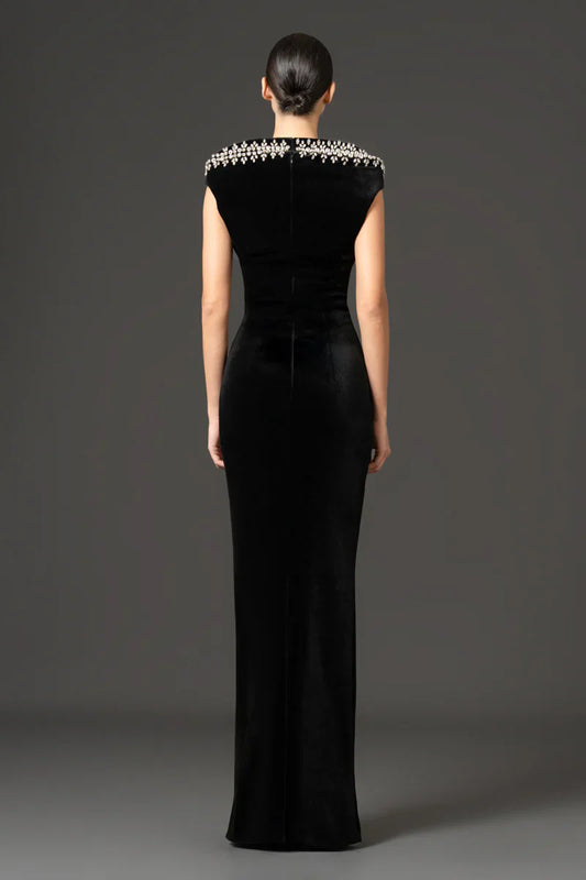 Structured Velvet Gown