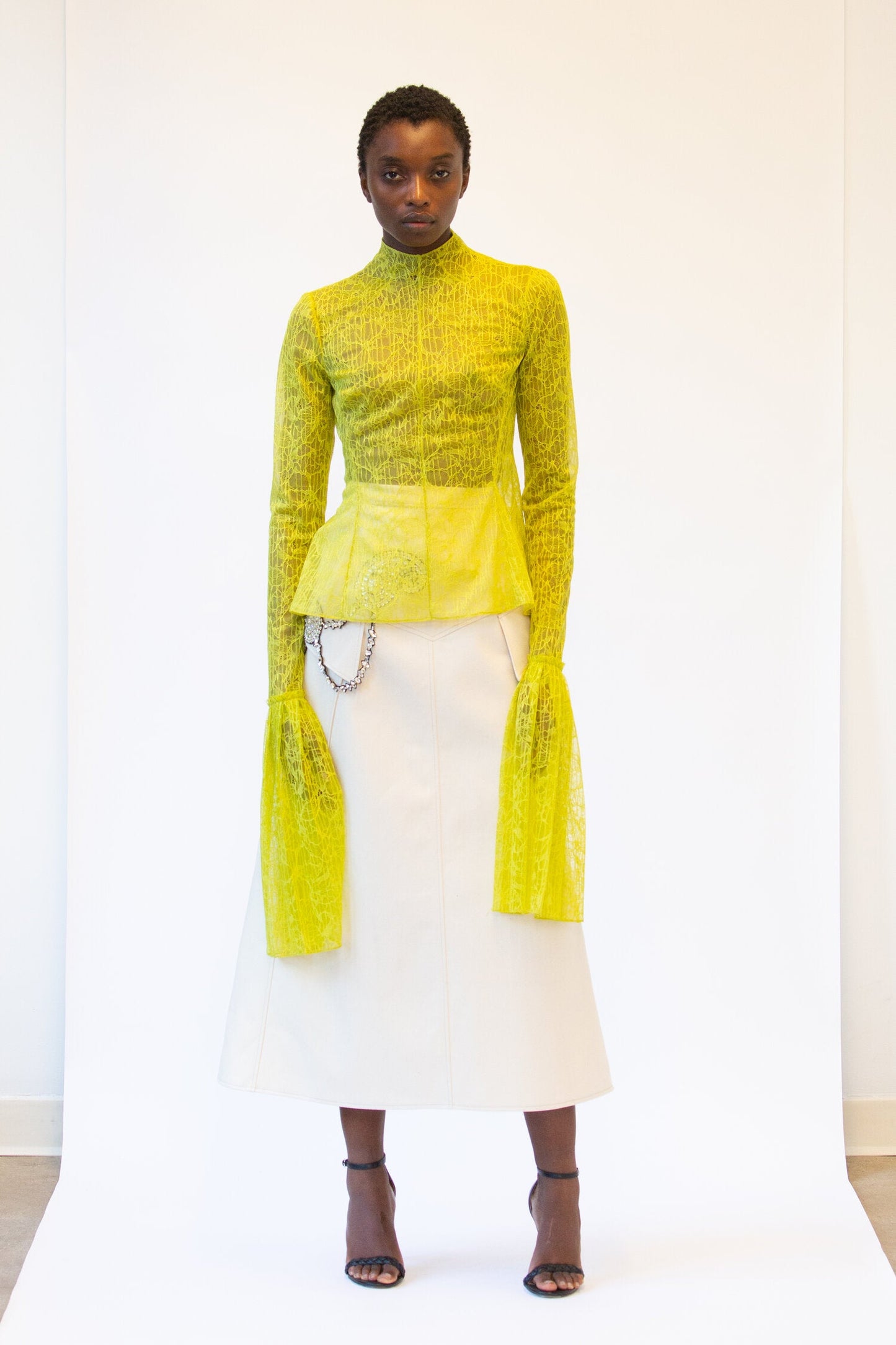 Cuff Lace Top and Skirt