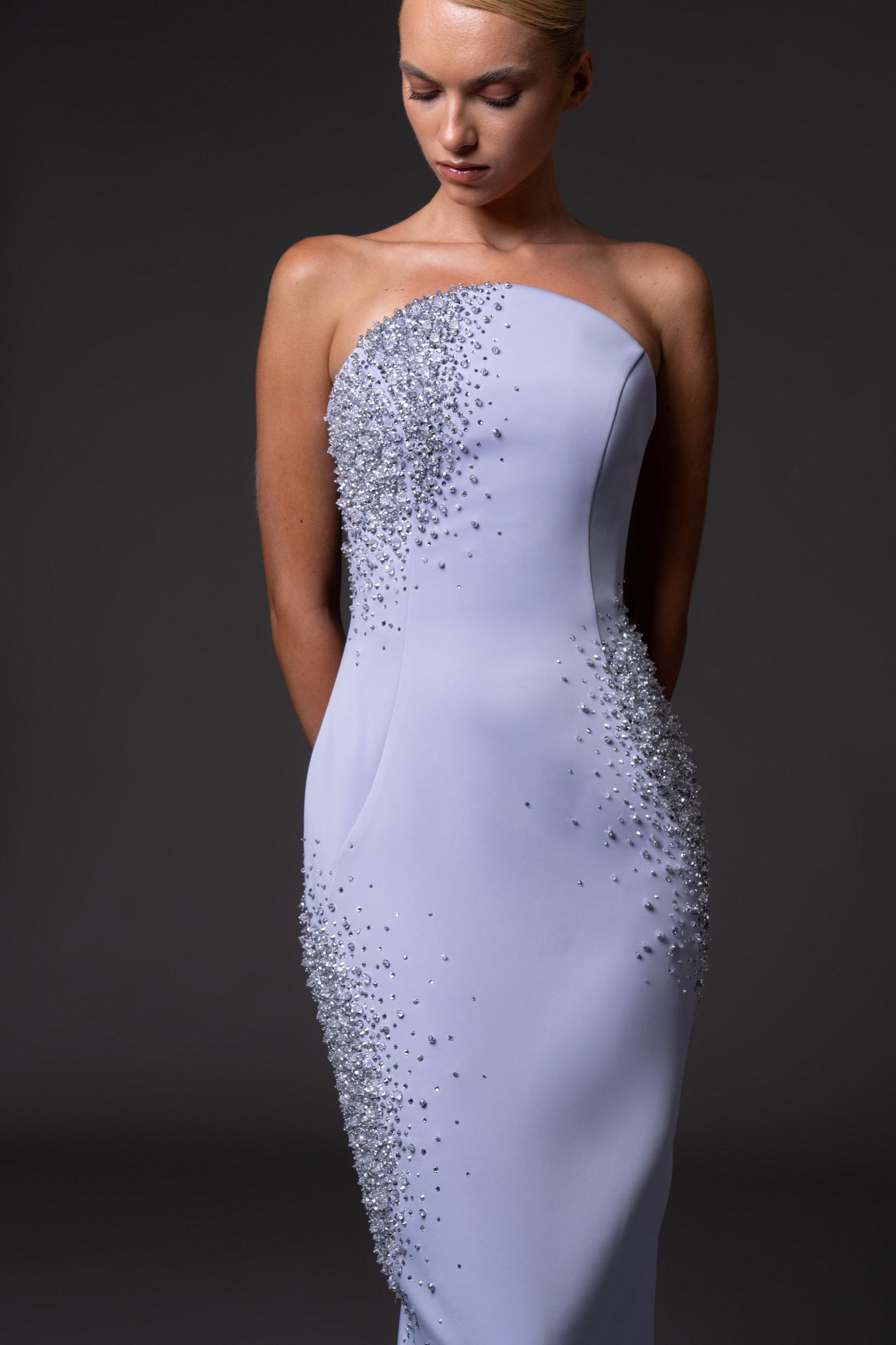 Strapless Scuba Crêpe Dress