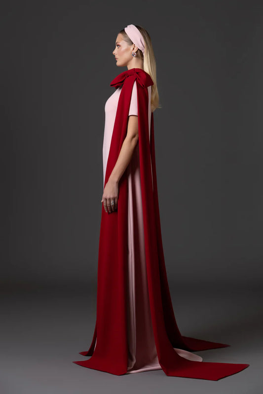 Pink Crêpe Abaya with Cape Sleeves