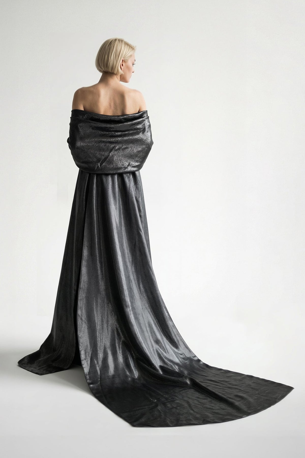 Floral-Embroidered Sequin Gown