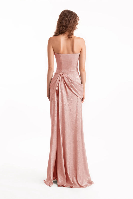 Strapless Sculpted Draped Dress