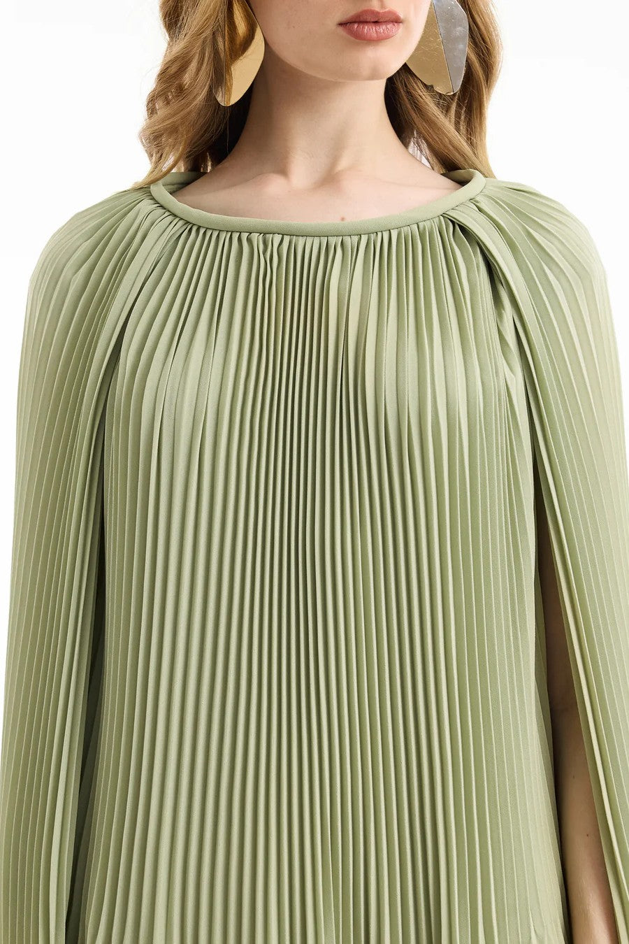 Pleated Cape Dress