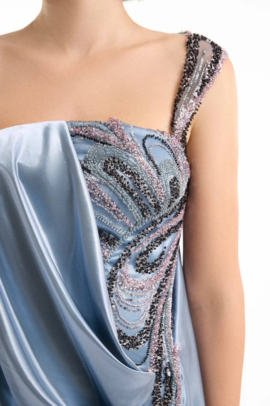 One-Shoulder Draped Dress