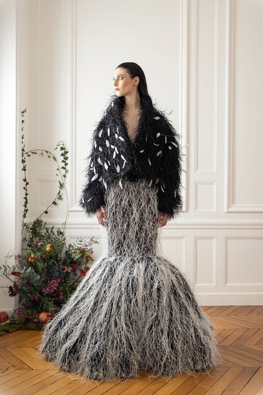 Textured Jacket and Mermaid Gown