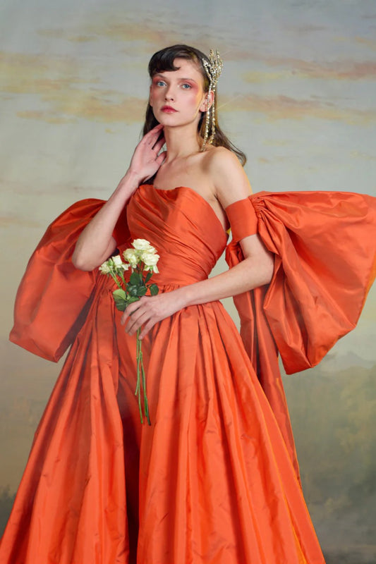 Strapless Ball Gown with Detached Sleeves
