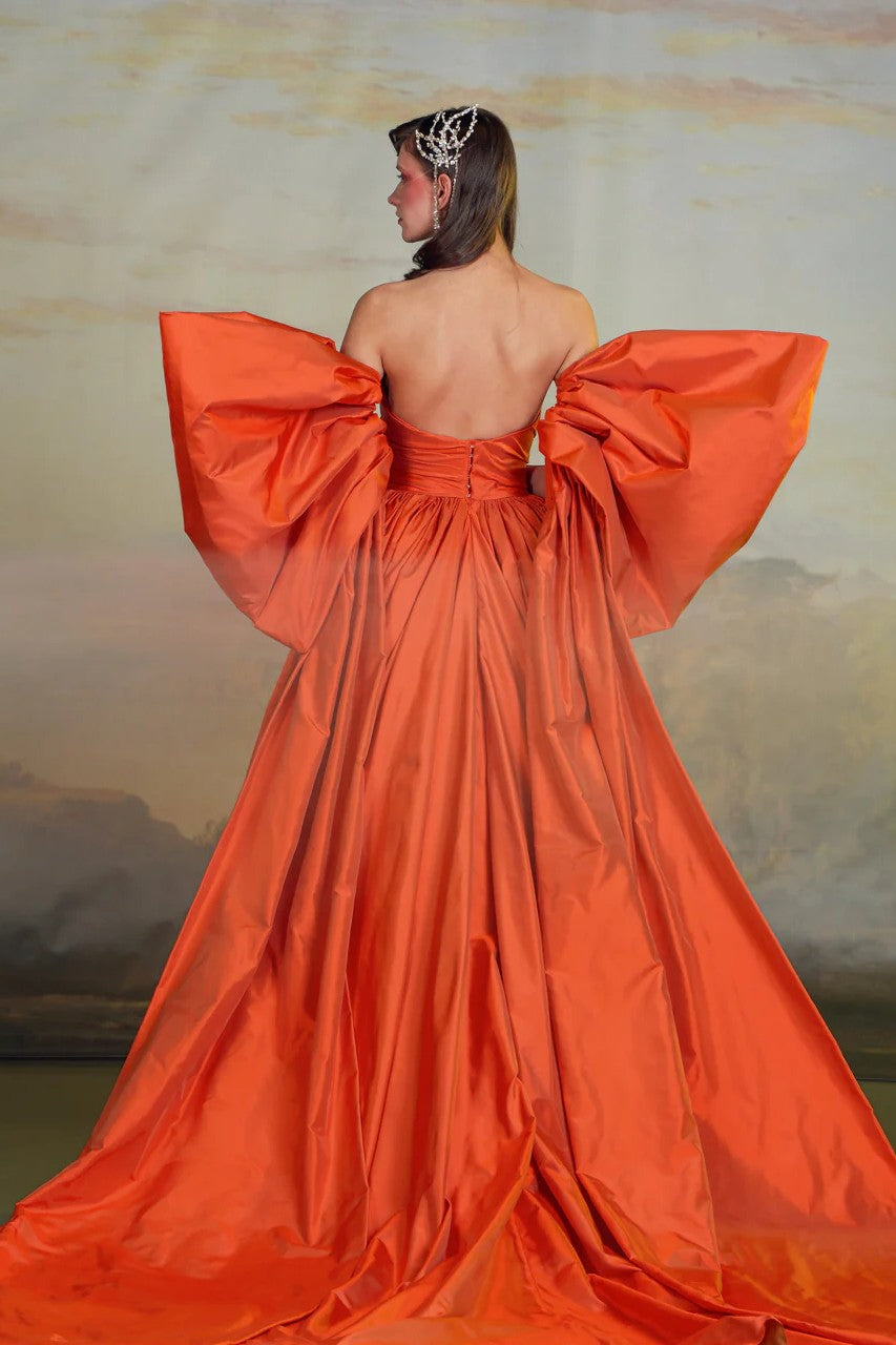 Strapless Ball Gown with Detached Sleeves