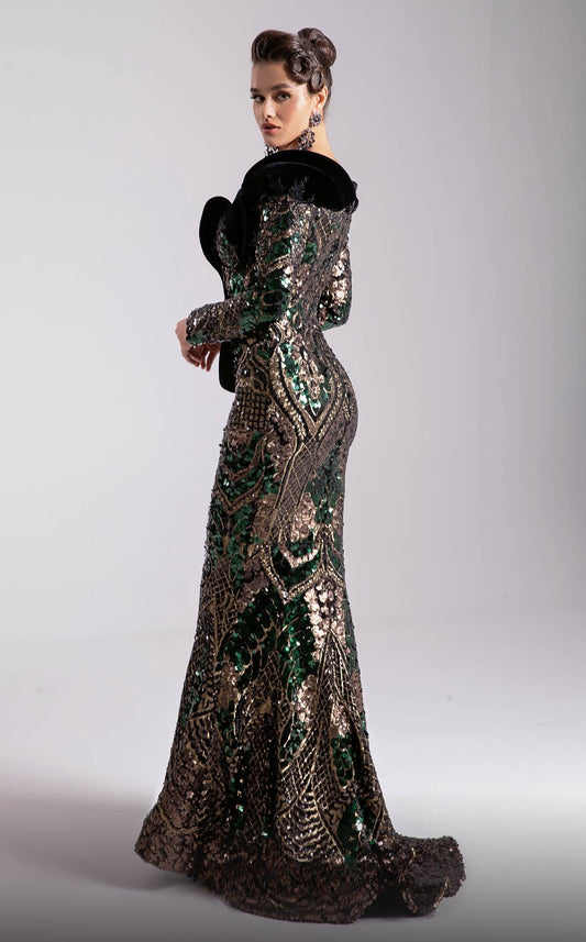 Sequin Embroidered Gown