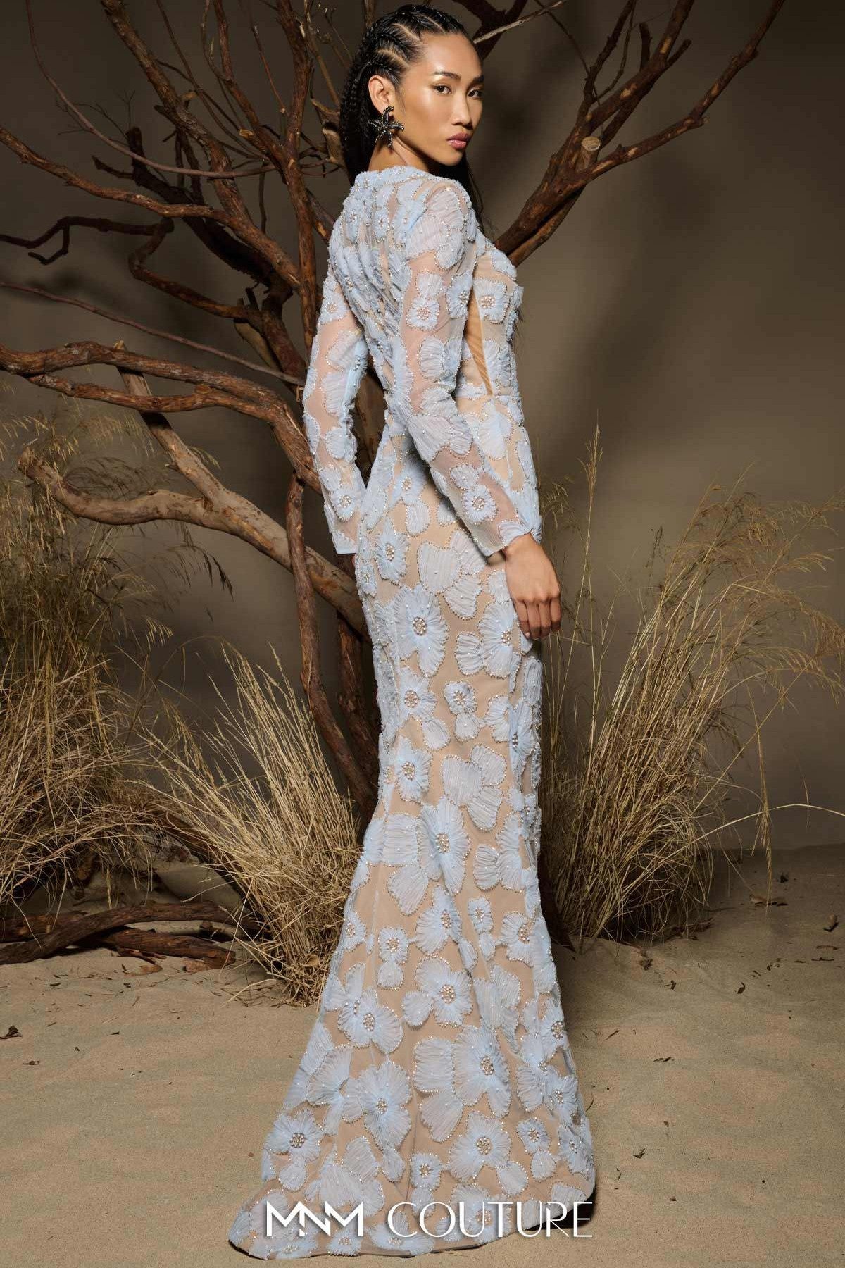 Floral Long Sleeve Gown
