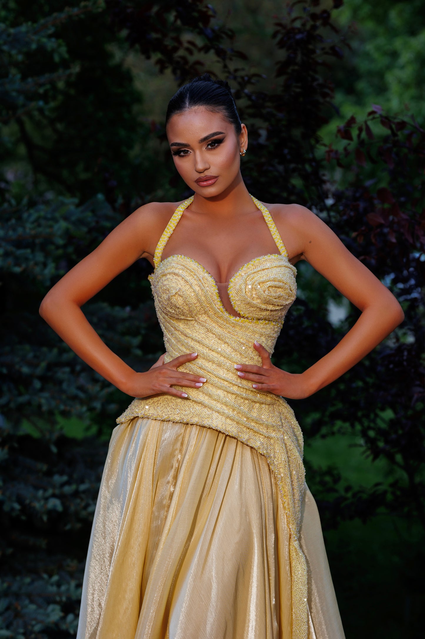 Sleeveless Halter Gown