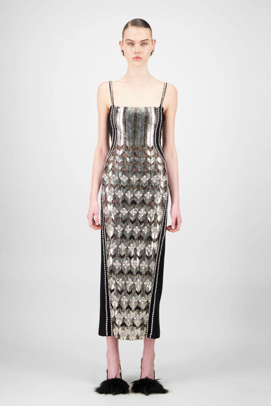 Metallic Midi Dress