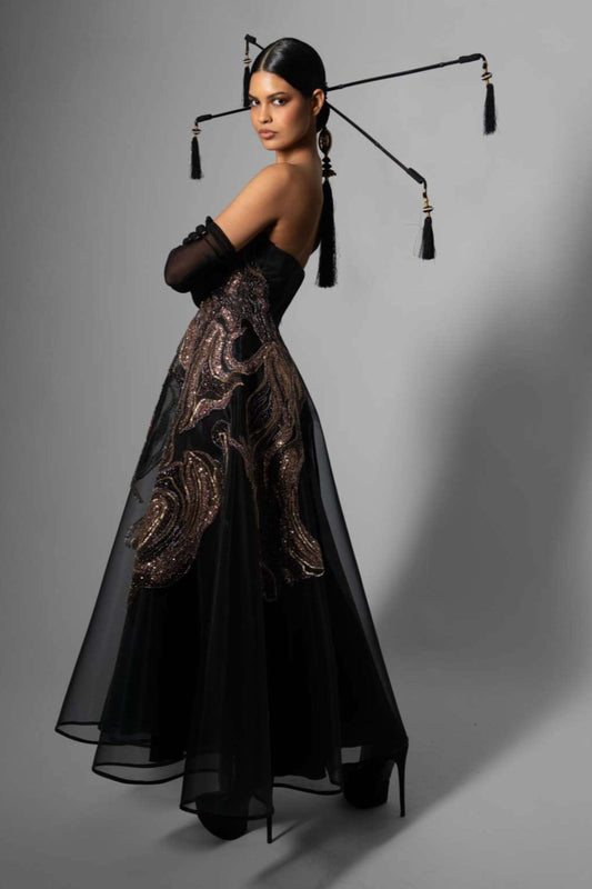 Vestido sin tirantes