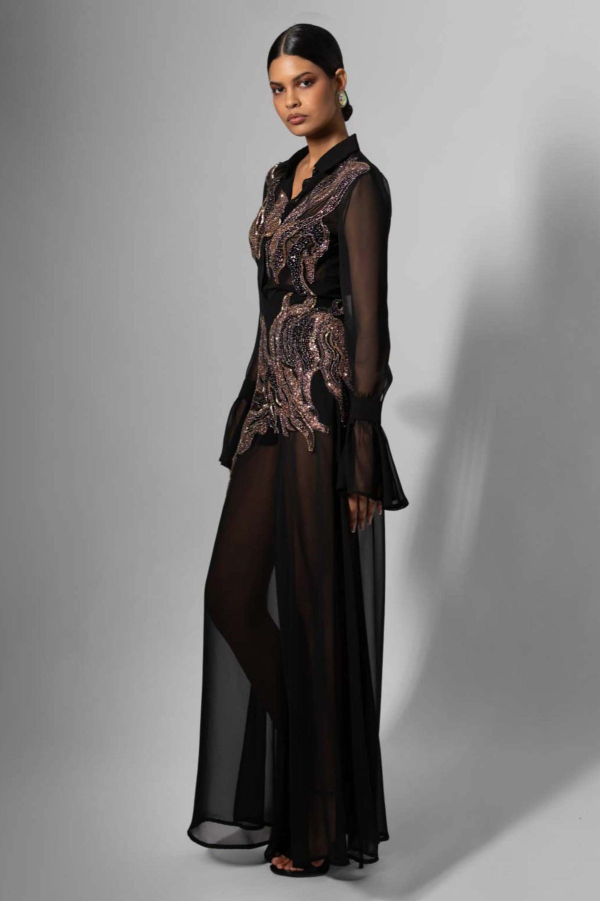 Sheer Embroidered Trousers