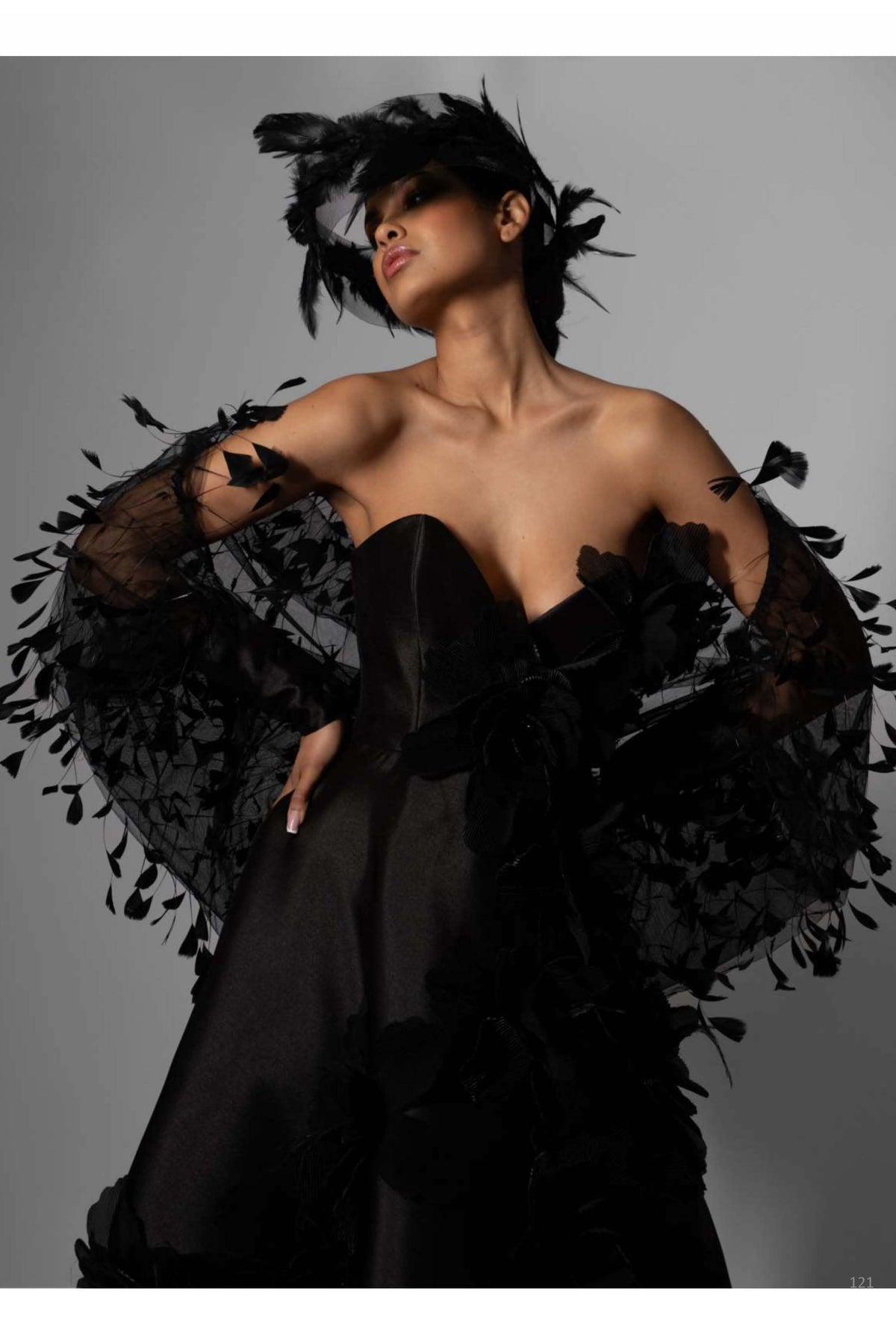 Strapless Applique Gown