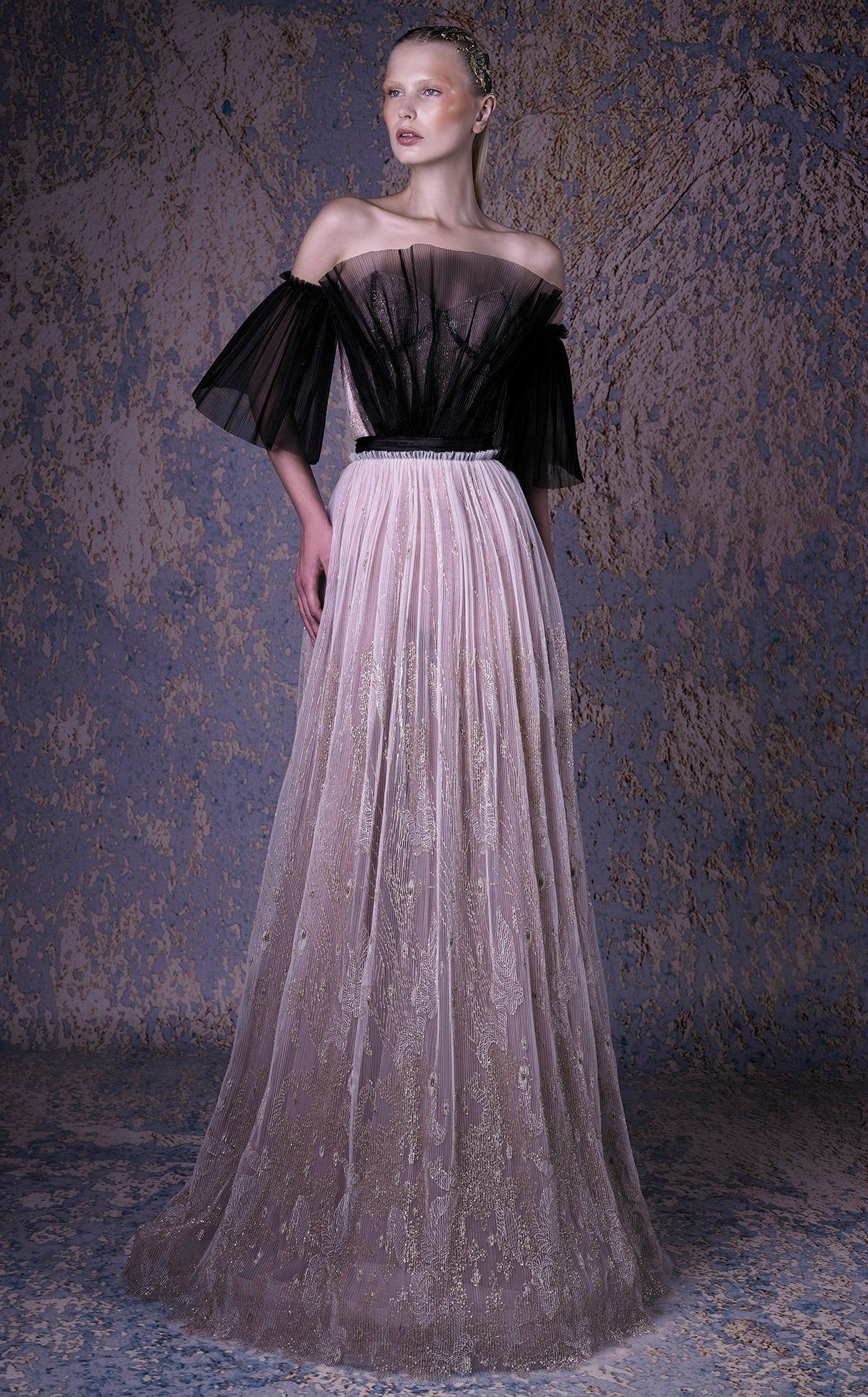 Strapless Tulle Bodice Gown