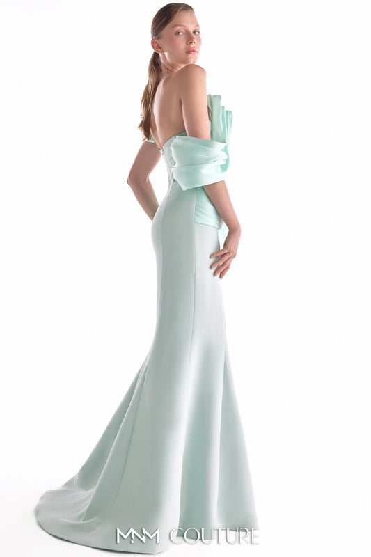 Ethereal Tide Mint Organza Mermaid Gown
