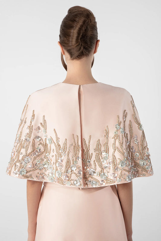 Cape Embroidered Gown