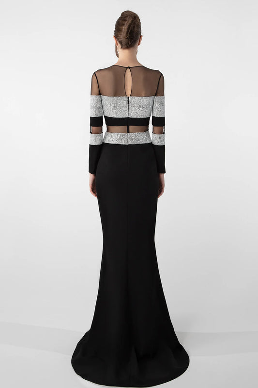 Sheer Panel Gown