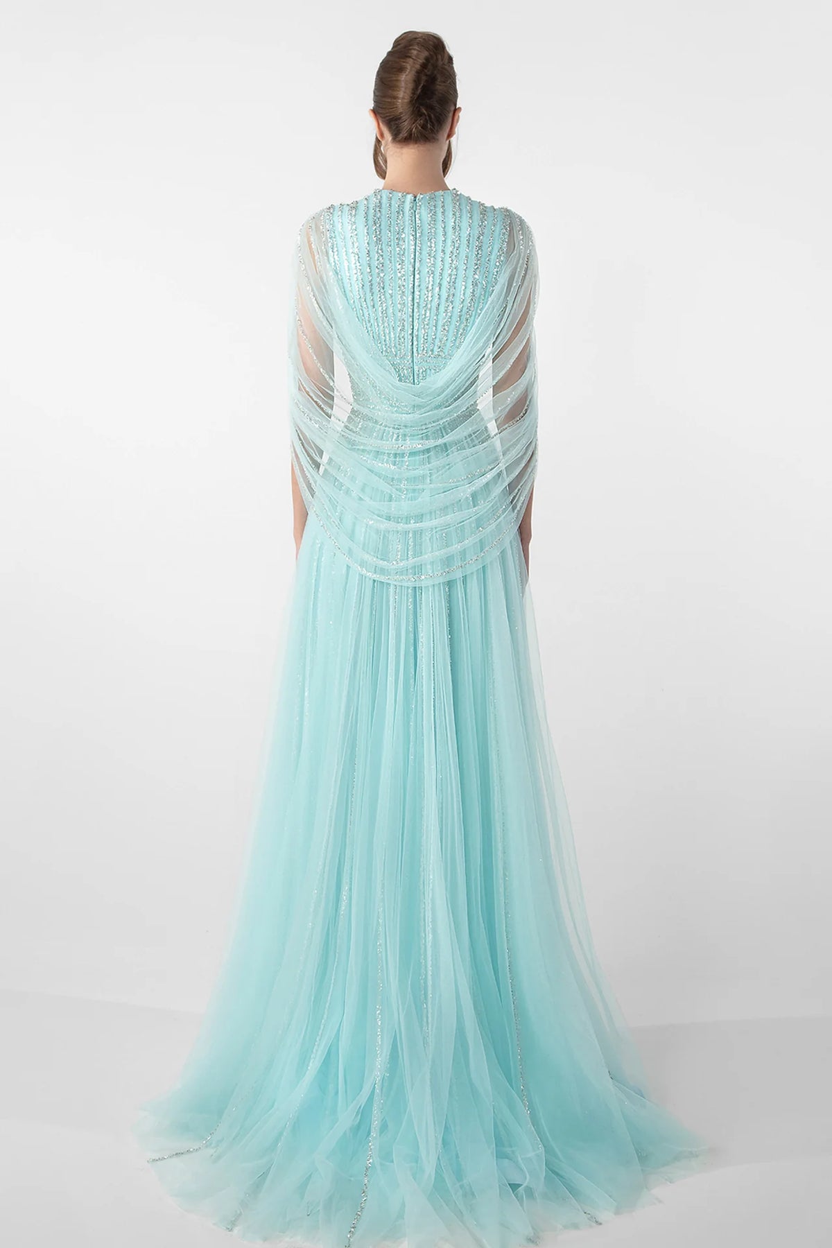 Tulle Gown with Draped Bolero