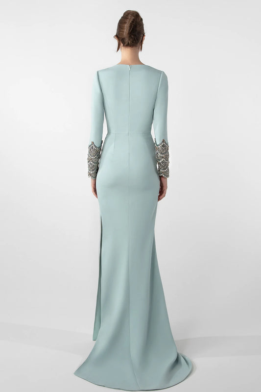 Draped Asymmetric Gown