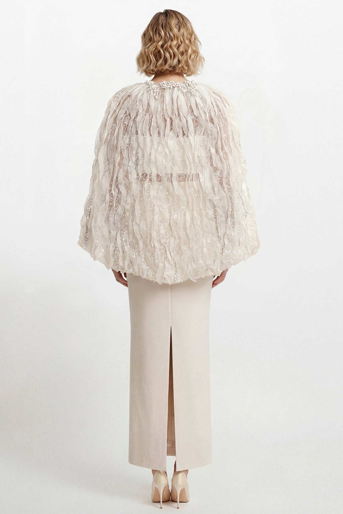 Ruffled Cape Skirt Set
