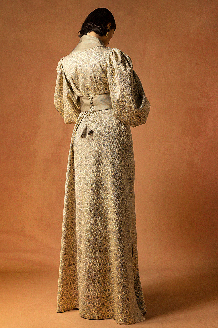 Brocade Balloon-Sleeve Kaftan
