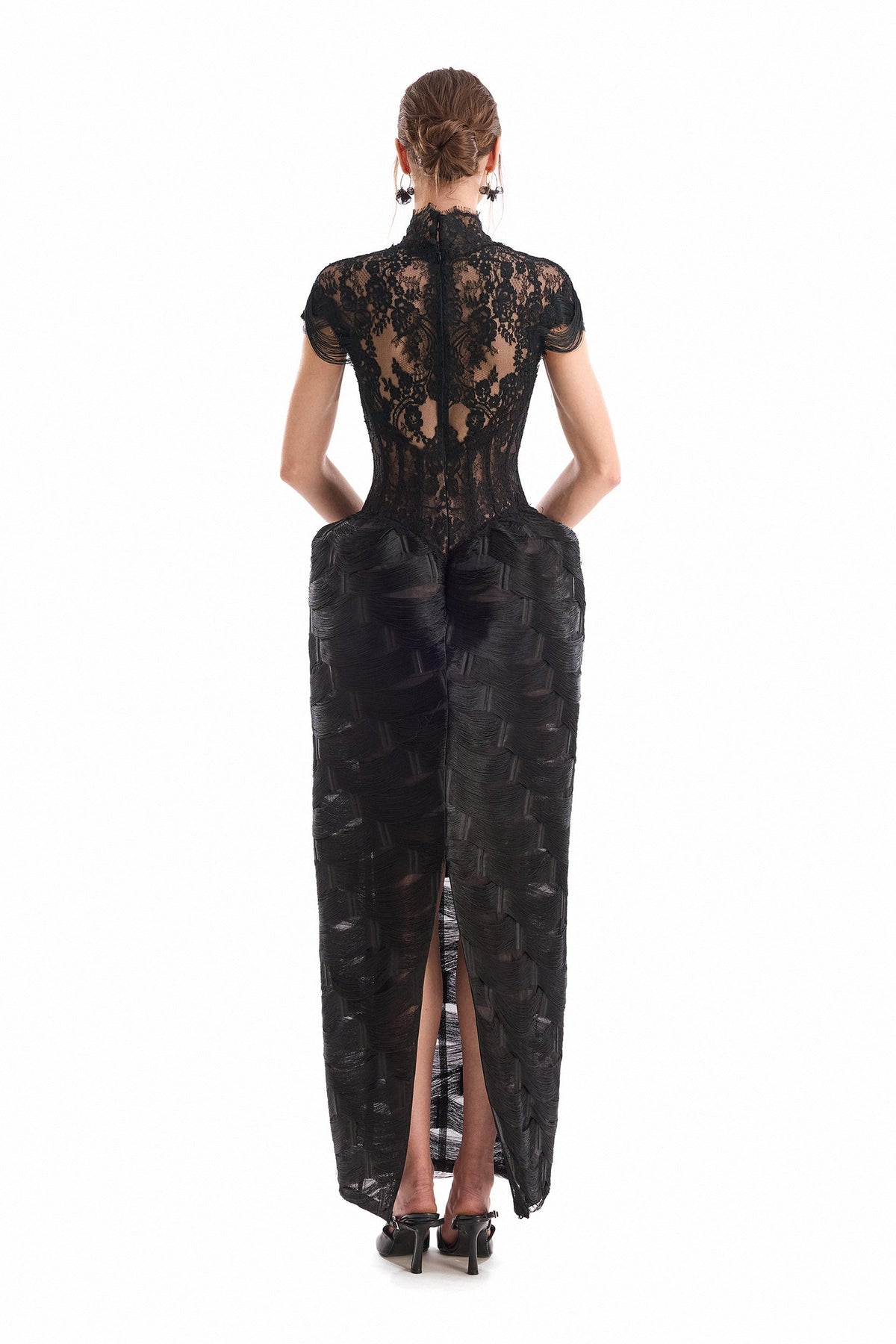 Fringe Corset Dress - Black