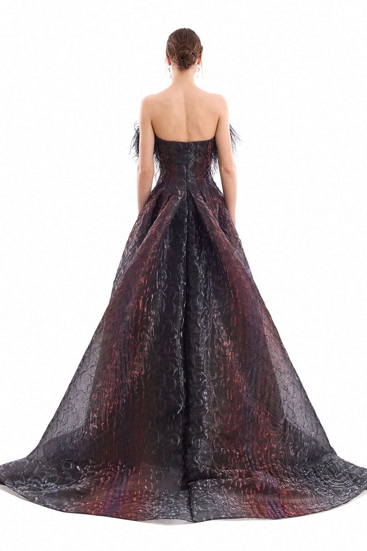 Feathered Dress - Navy