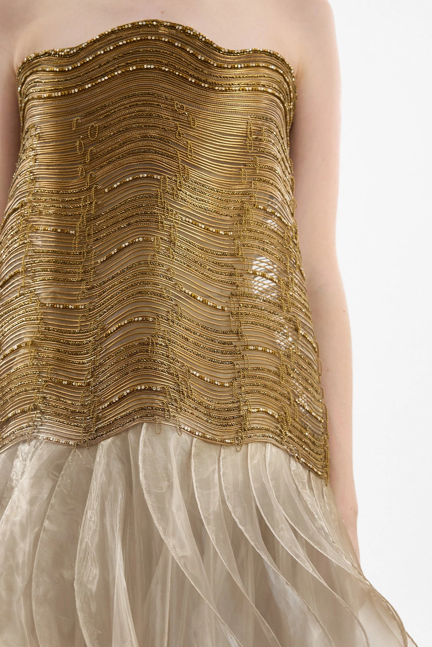 Strapless Beaded Gown