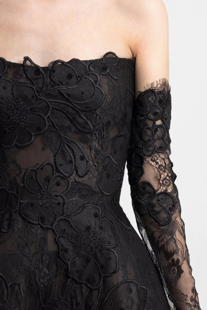 Strapless Cage Dress with Gloves