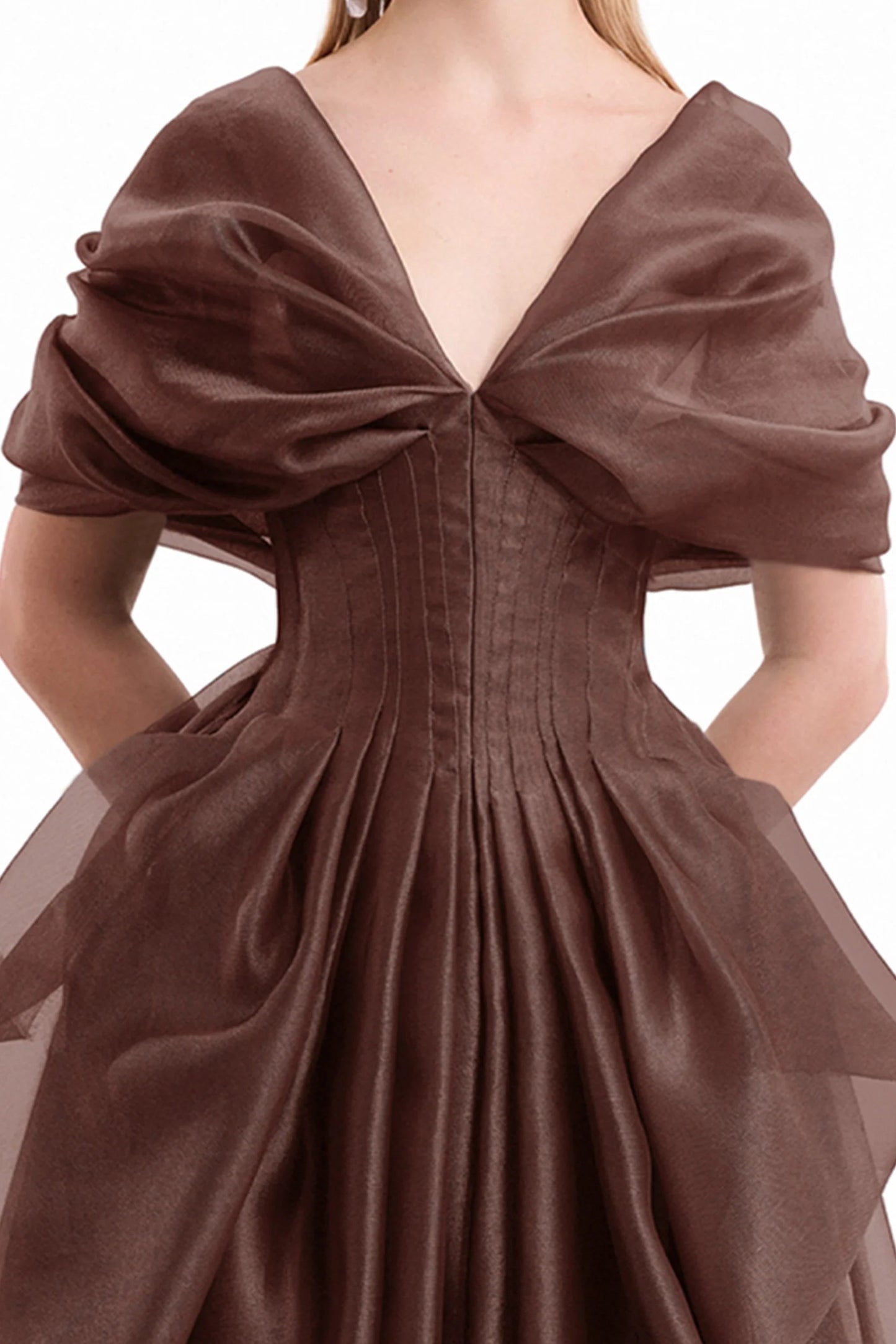 Draped V-Neck Corset Dress