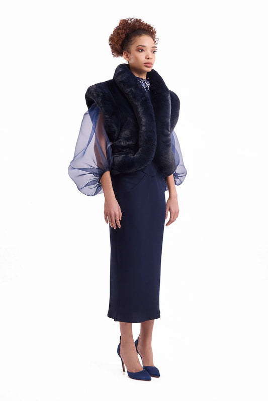 Beaded High-Neck Set with Wrap