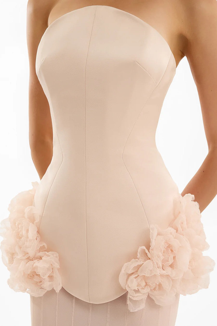 Strapless 3D Floral Mermaid Dress