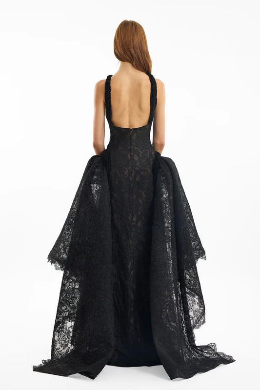 Embroidered Halter Lace Dress