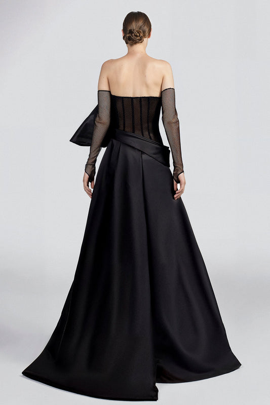 Strapless Corset Bow Gown