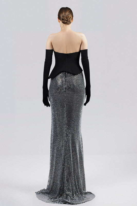 Strapless Peplum Skirt Set