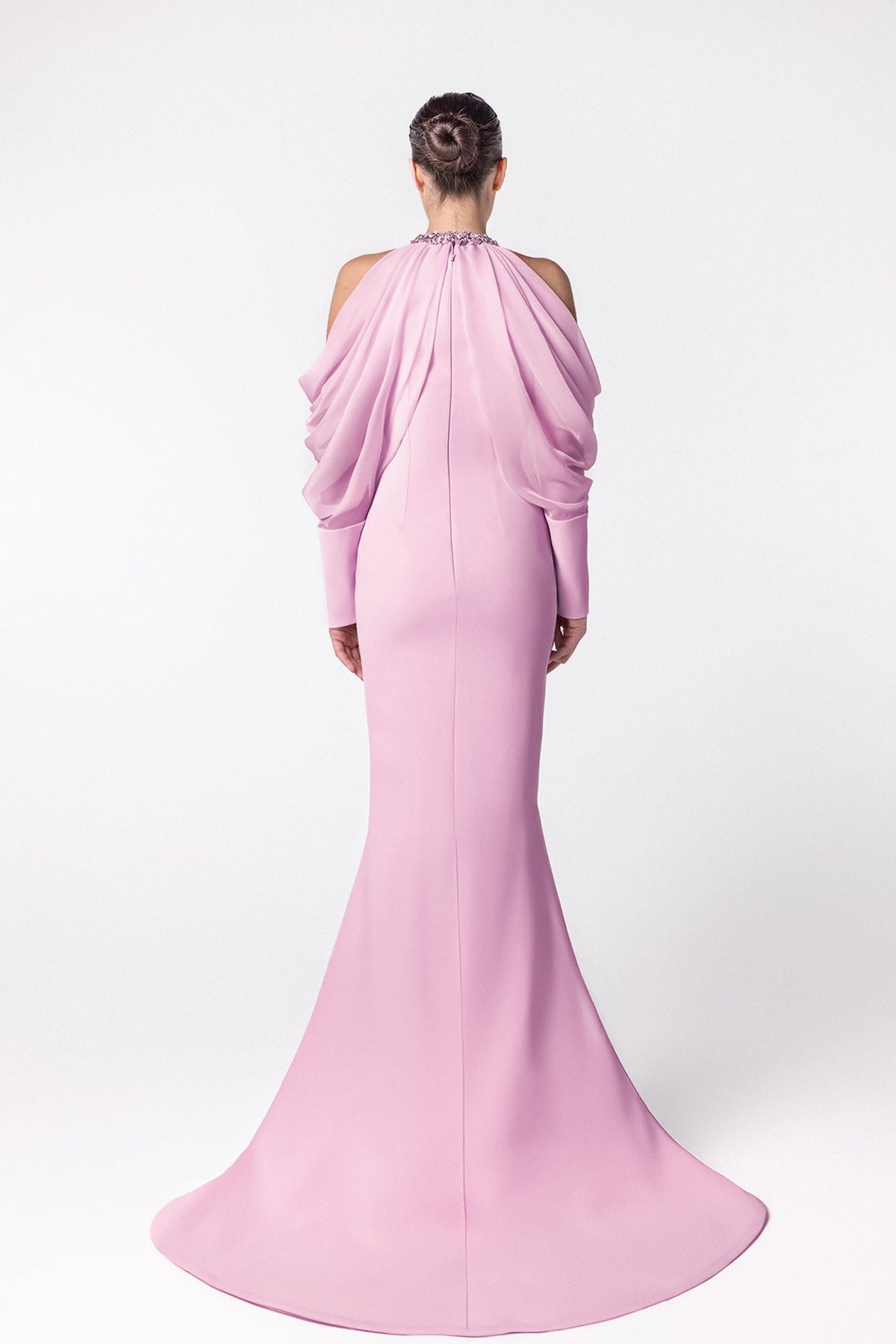 Halter Cold-Shoulder Mermaid Gown