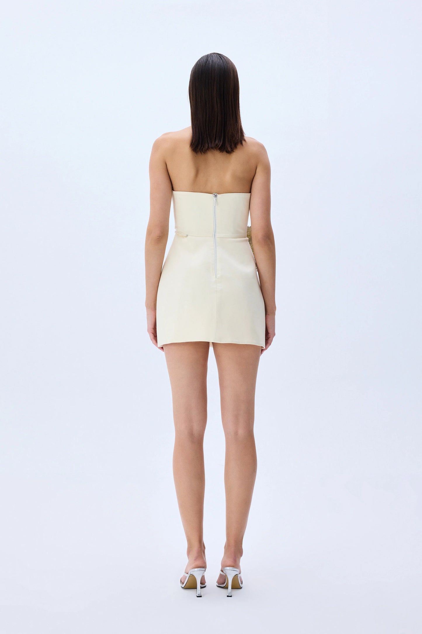 Ivory Shantung Mini Dress