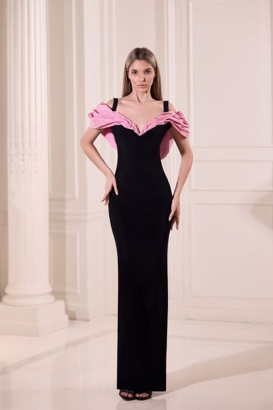 Off-Shoulder Ruffle Gown