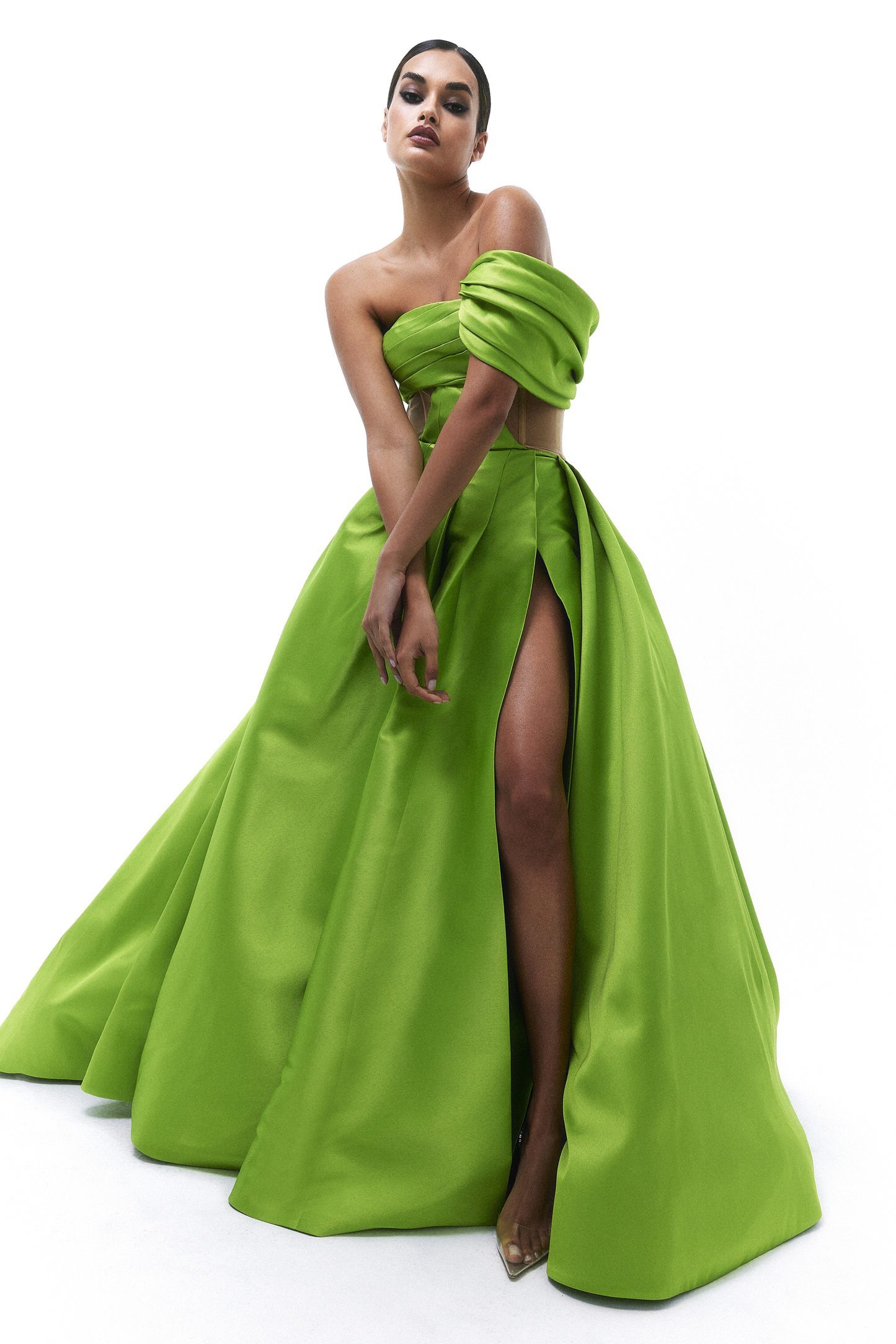 One Draped Sleeve Gown